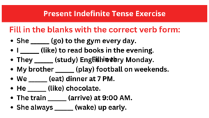 Present Indefinite Tense Exercise
